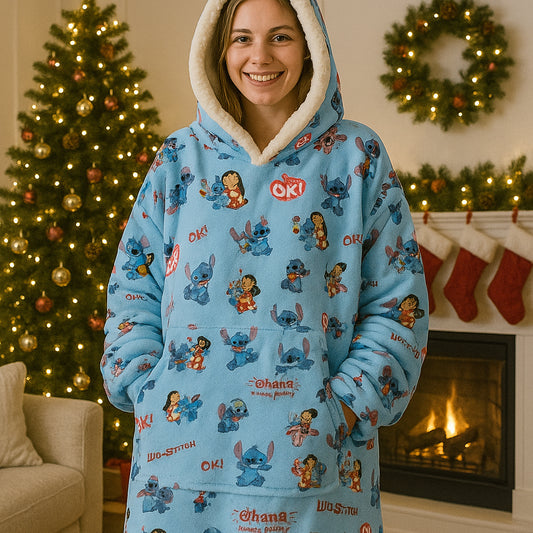Buttonlab™ Ohana Means Family Oversized Hoodie Blanket