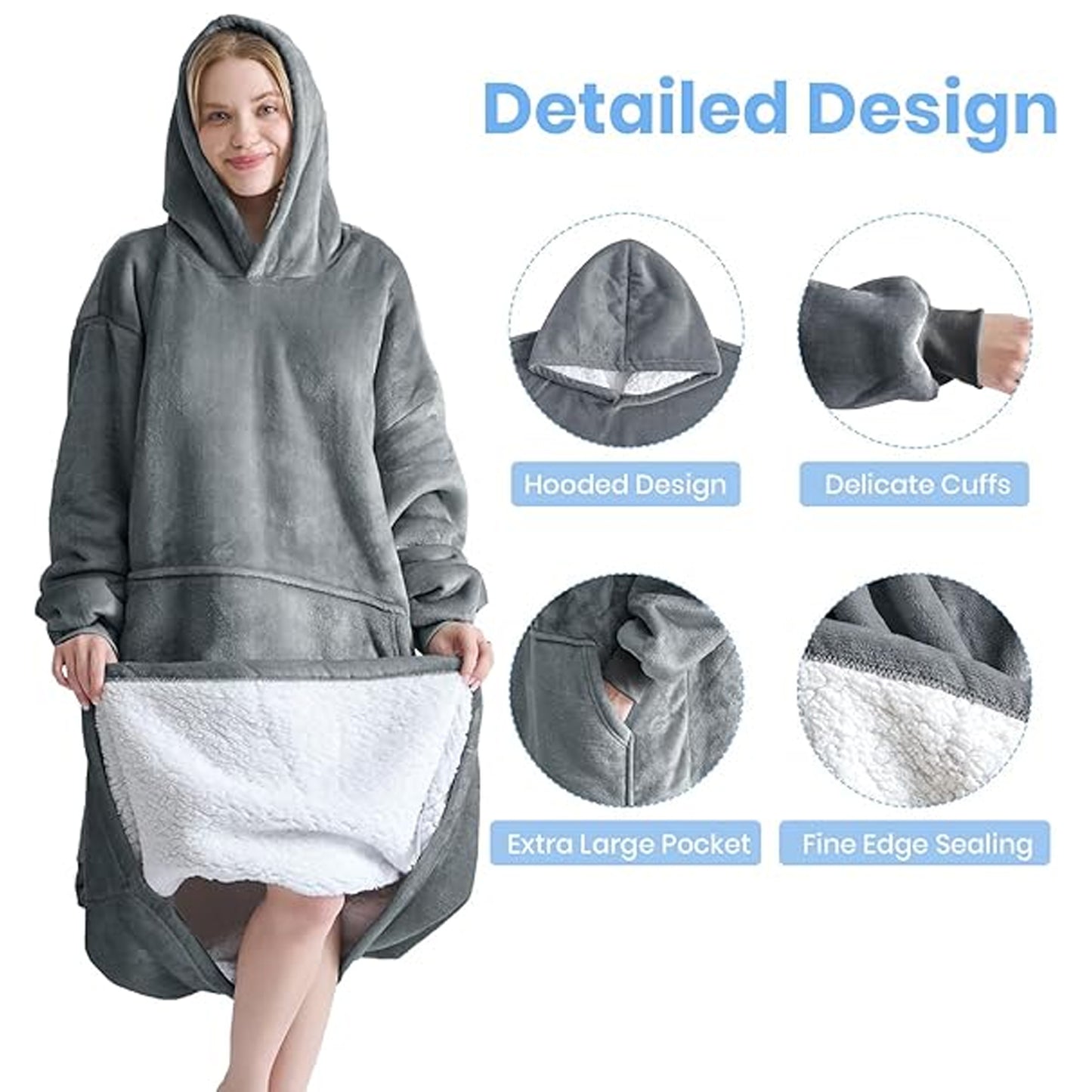 Buttonlab™ Ohana Means Family Oversized Hoodie Blanket