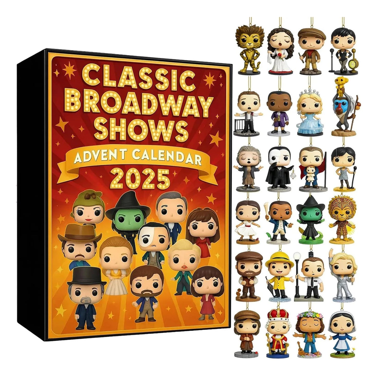 2025 Classic Broadway Shows Advent Calendar 2D Flat Figures Pendant