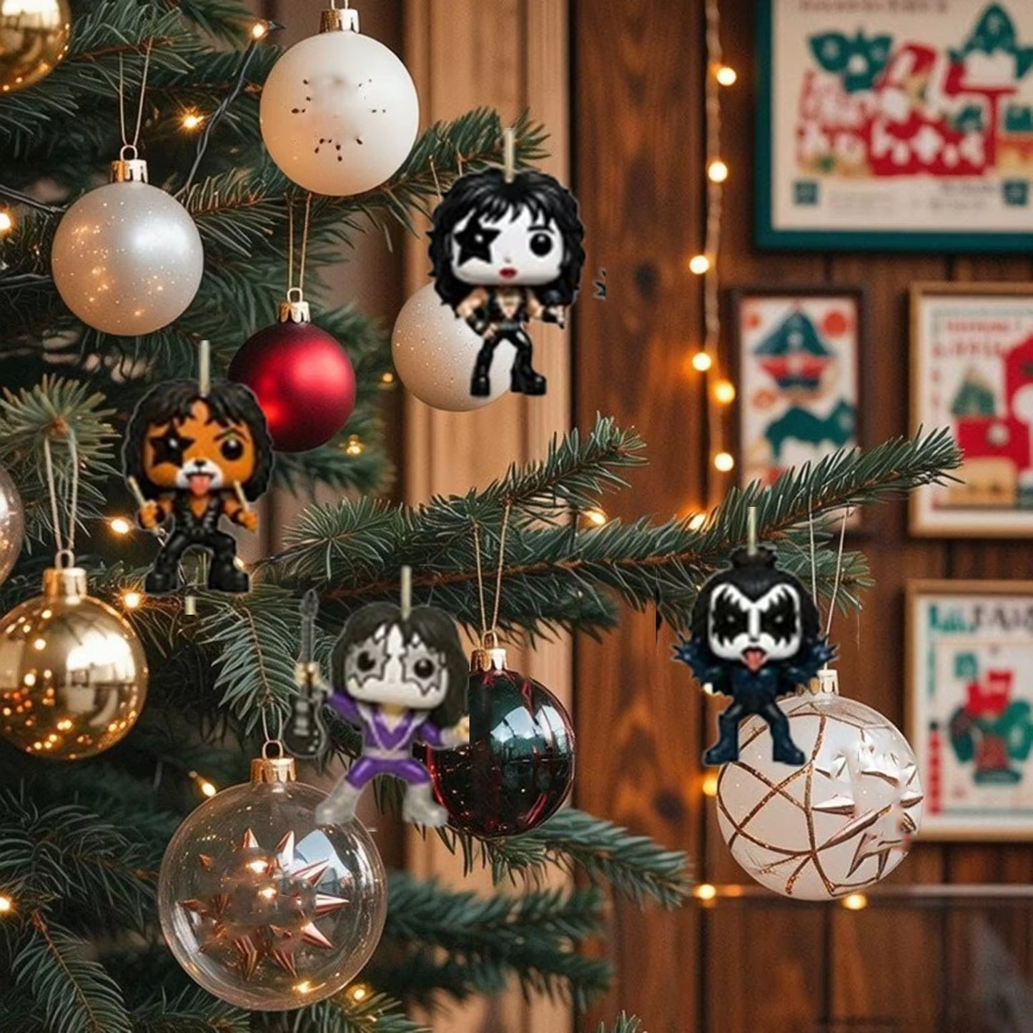 Christmas Rock Band Pendant Advent Calendar 24pcs Figure 2D Acrylic Keychain