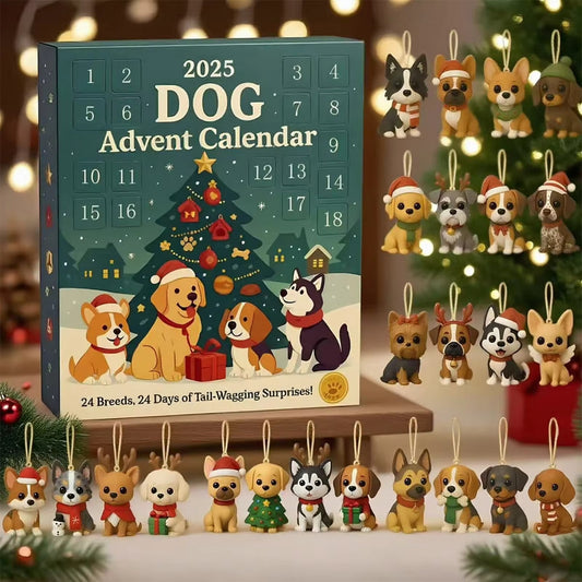 Dog Advent Calendar 2025 Ornaments 24 Days Christmas Countdown Calendar