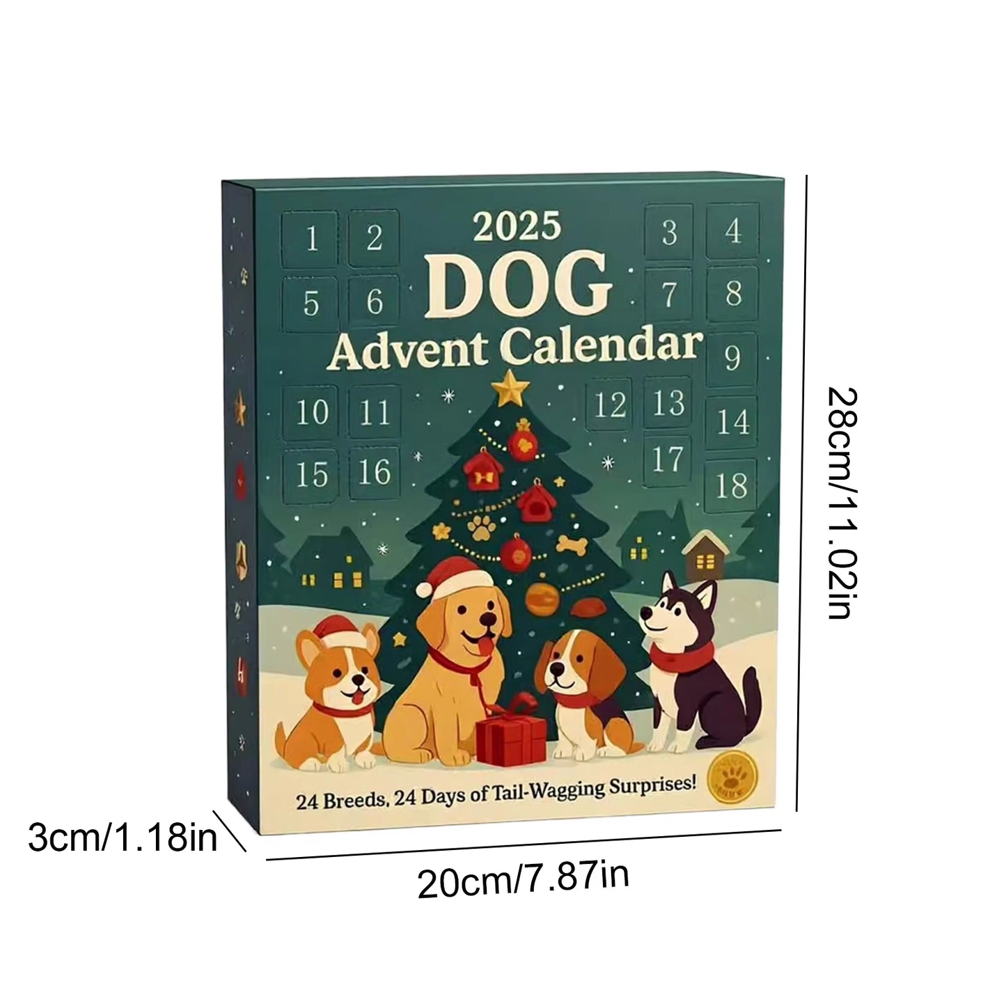 Dog Advent Calendar 2025 Ornaments 24 Days Christmas Countdown Calendar