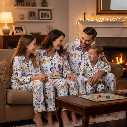 Buttonlab™ Cozy Spooky Coraline Satin Pajamas Set For Family