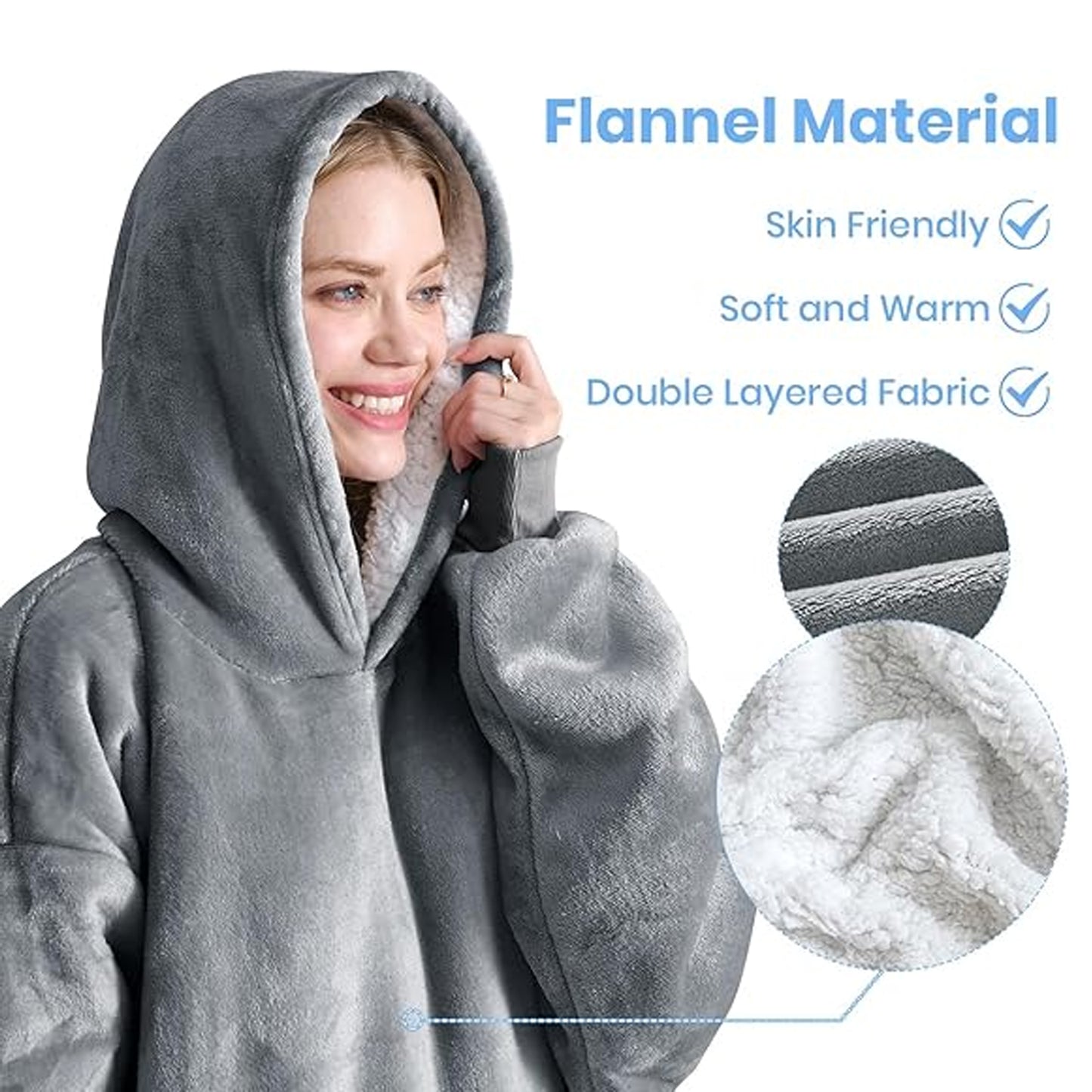 Buttonlab™ Ohana Means Family Oversized Hoodie Blanket