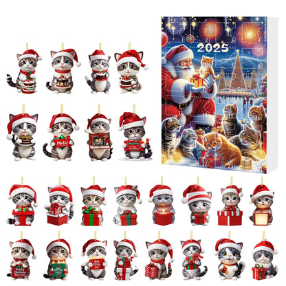 Cute Cat Christmas Countdown Calendar for Children with 24 Days