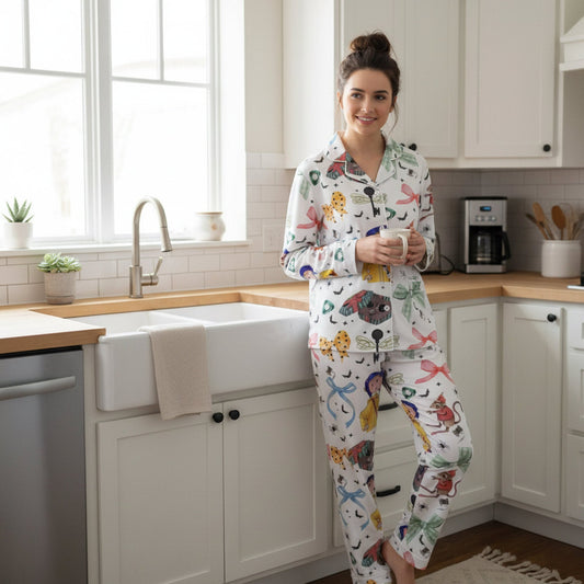 Buttonlab™ Cozy Spooky Coraline Satin Pajamas Set For Family