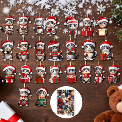 Cute Cat Christmas Countdown Calendar for Children with 24 Days