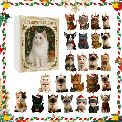 2025 Cat Christmas Calendars with 24 Pendant