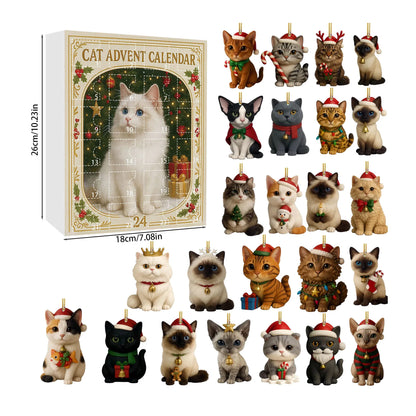 2025 Cat Christmas Calendars with 24 Pendant