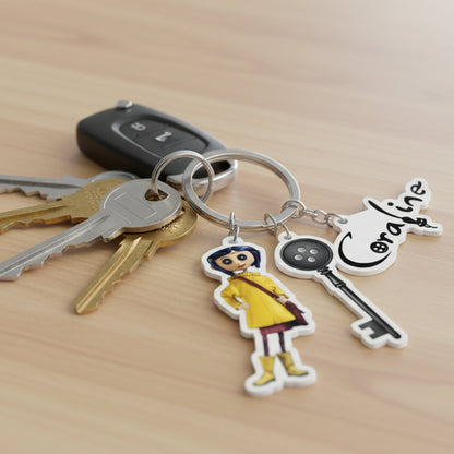 Buttonlab™ Coraline 3-Charms Keychain