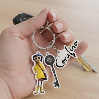 Buttonlab™ Coraline 3-Charms Keychain