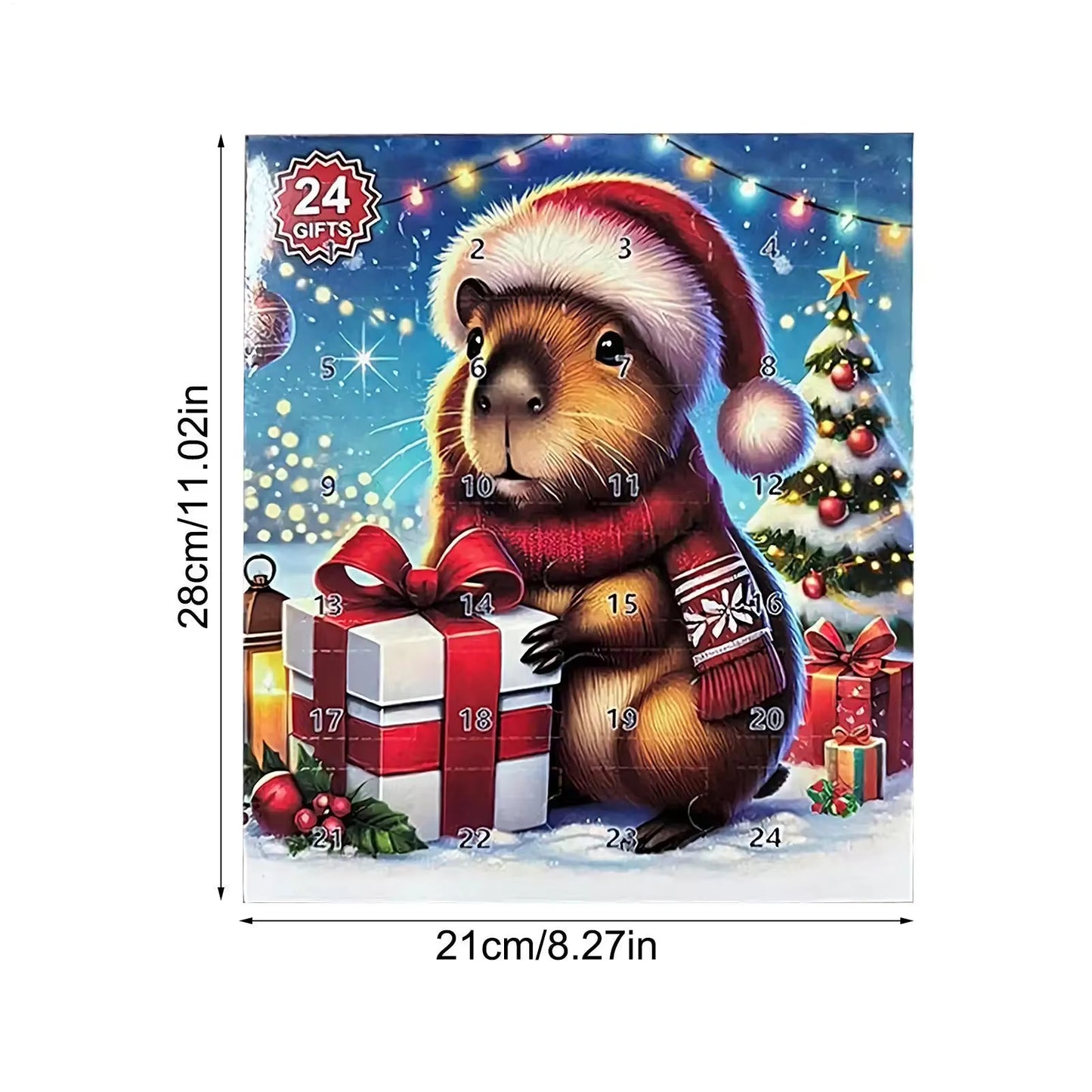 Christmas Advent Toy 2025 Capybara Miniature Doll Countdown Calendar