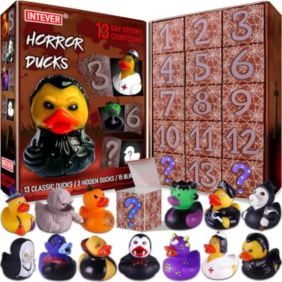 Advent Calendar 2025 Horror Rubber Duckies 13 Days of Spooky Countdown with 2 Hidden Figures