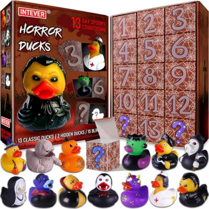 Advent Calendar 2025 Horror Rubber Duckies 13 Days of Spooky Countdown with 2 Hidden Figures