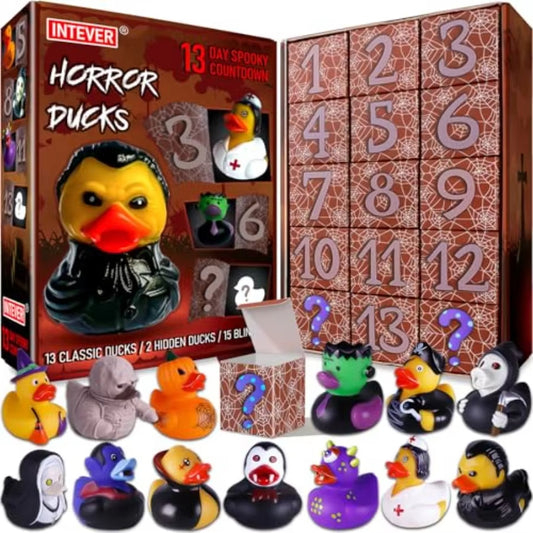 Advent Calendar 2025 Horror Rubber Duckies 13 Days of Spooky Countdown with 2 Hidden Figures