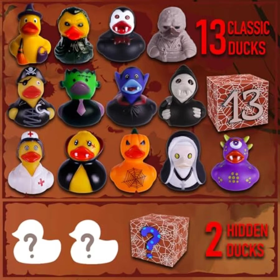 Advent Calendar 2025 Horror Rubber Duckies 13 Days of Spooky Countdown with 2 Hidden Figures
