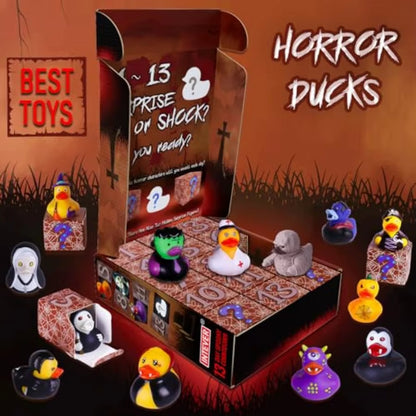 Advent Calendar 2025 Horror Rubber Duckies 13 Days of Spooky Countdown with 2 Hidden Figures