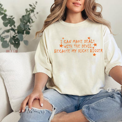 Funny Father Figure Tee – I Can Make Deals With The Devil Shirt