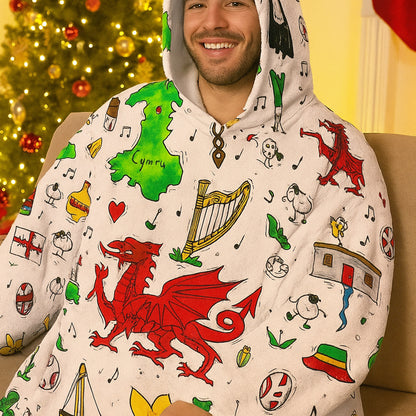 Buttonlab™ Adult Wonderful Wales Hooded Blanket