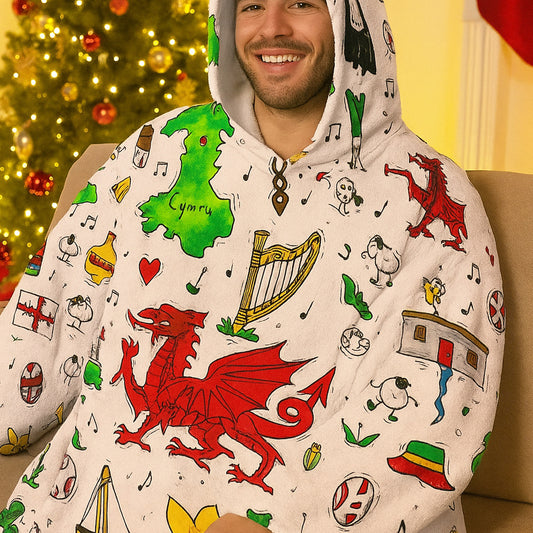 Buttonlab™ Adult Wonderful Wales Hooded Blanket