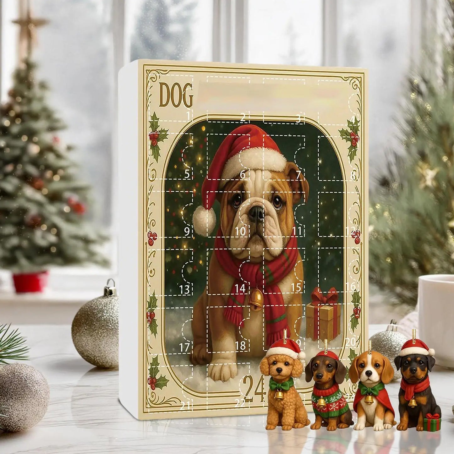 24 Days Dog Advent Calendar with 2D Acrylic Charms