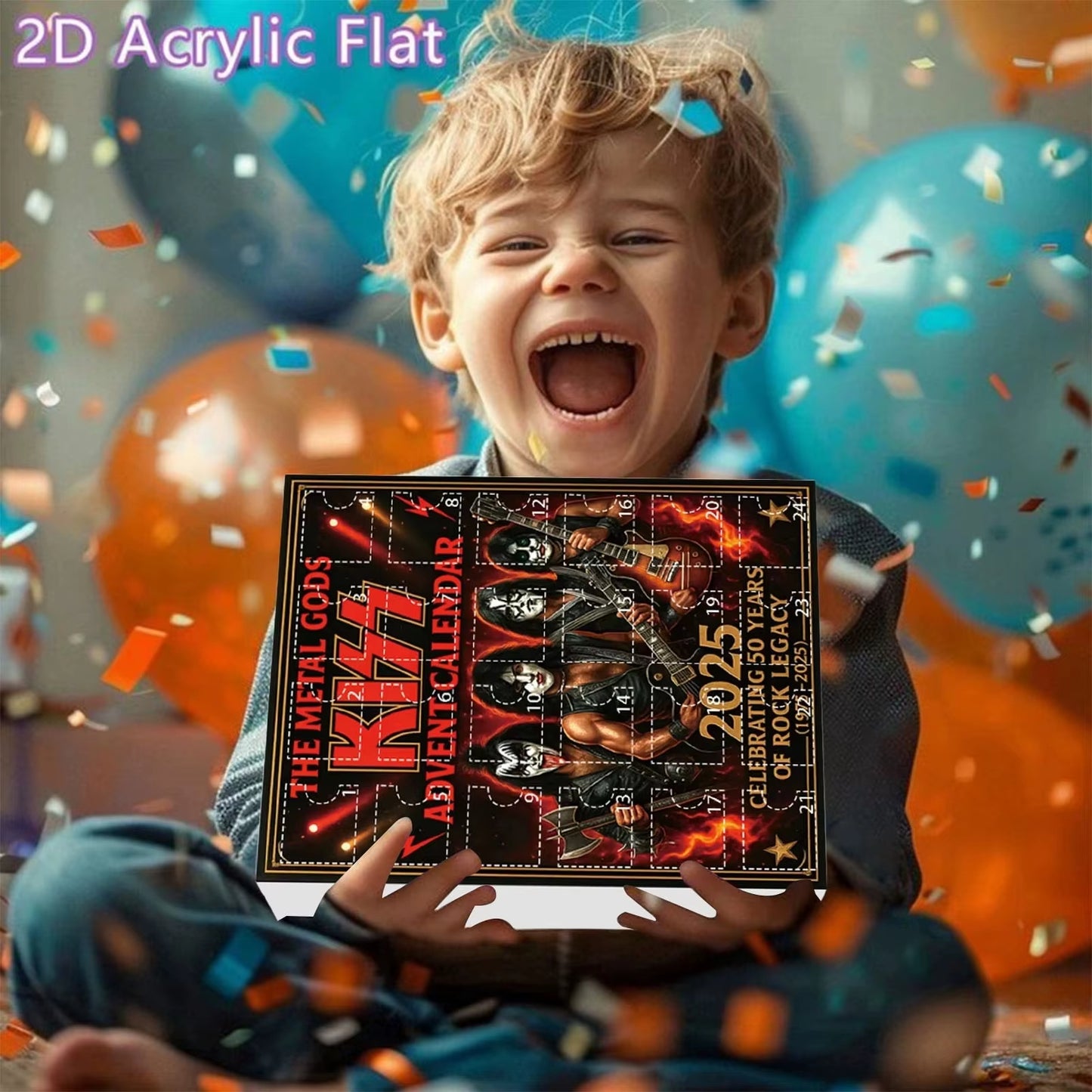 Christmas Rock Band Pendant Advent Calendar 24pcs Figure 2D Acrylic Keychain