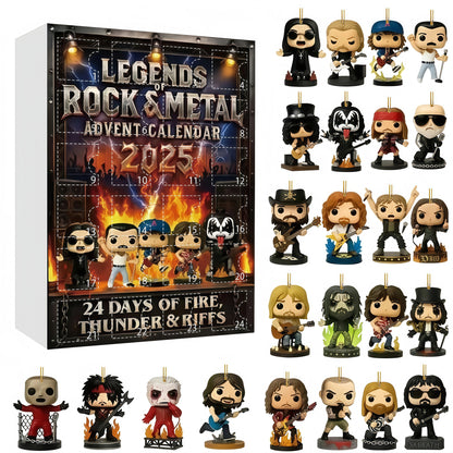Christmas Rock Band Pendant Advent Calendar 24pcs Figure 2D Acrylic Keychain