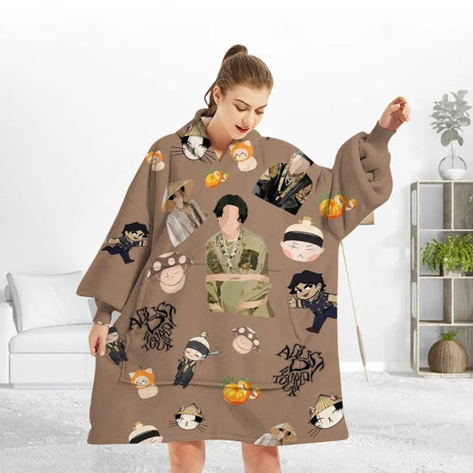 Buttonlab™ Agust D Blanket Hoodie, Suga Wearable Hoodie Blanket