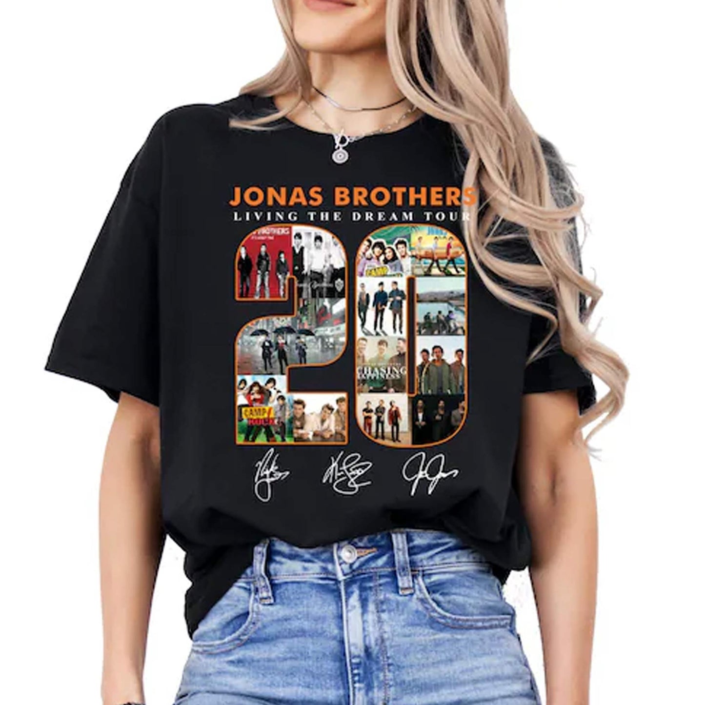 Unisex 20th Anniversary Of Jonas Sweatshirt, Living The Dream Tour 2025 Tee
